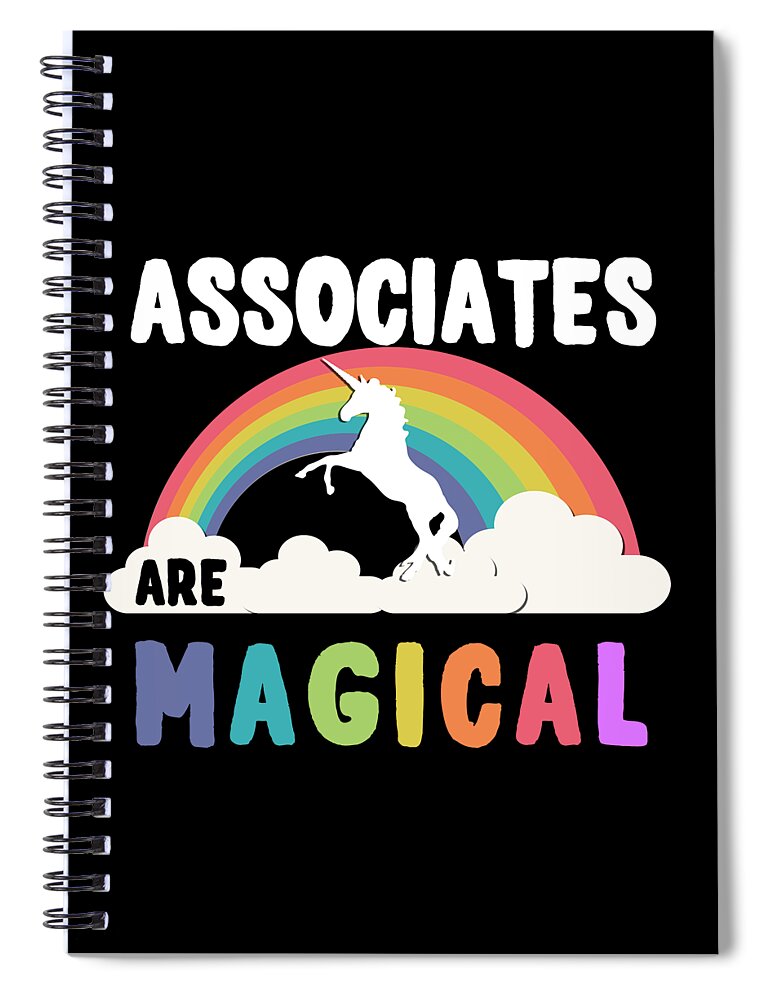 Funny Spiral Notebook featuring the digital art Associates Are Magical by Flippin Sweet Gear