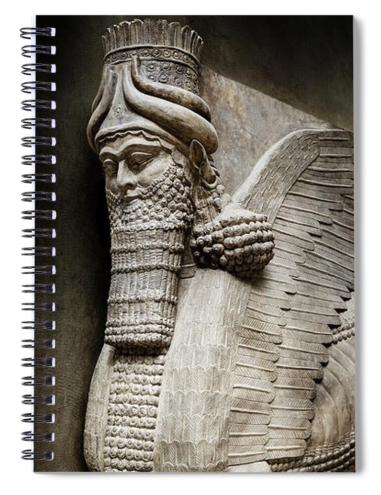 Assyrian Human Headed Winged Bull Spiral Notebook featuring the photograph Assyrian Human-headed Winged Bull by Weston Westmoreland