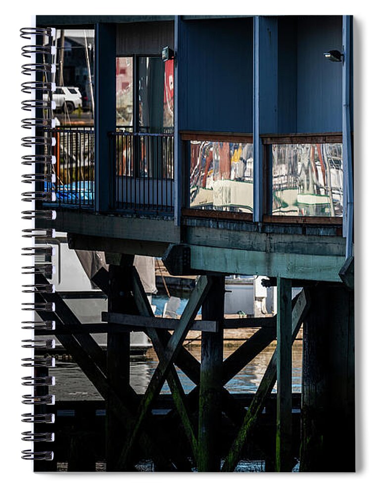 Afternoon Spiral Notebook featuring the photograph Astoria Riverwalk Inn by Robert Potts