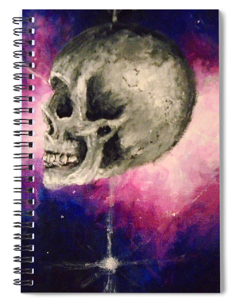 Skull Spiral Notebook featuring the painting Astral Projections by Jen Shearer