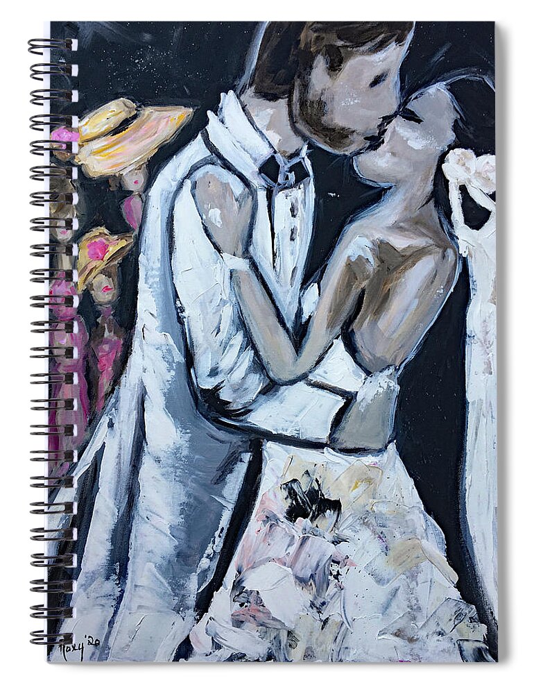 Wedding Spiral Notebook featuring the painting At Last by Roxy Rich