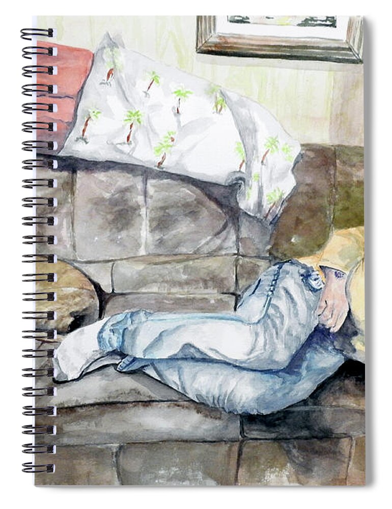 Work Spiral Notebook featuring the painting At the End of the Day by Barbara F Johnson
