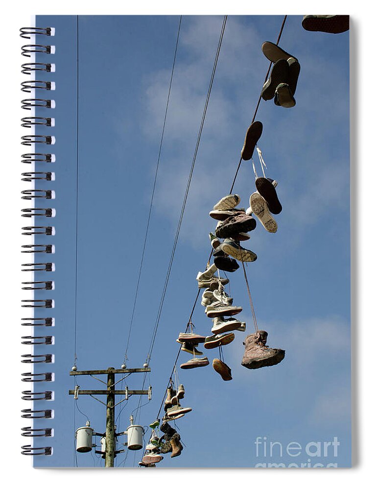 Shoe Spiral Notebook featuring the photograph At The End Of The Line by Bob Christopher