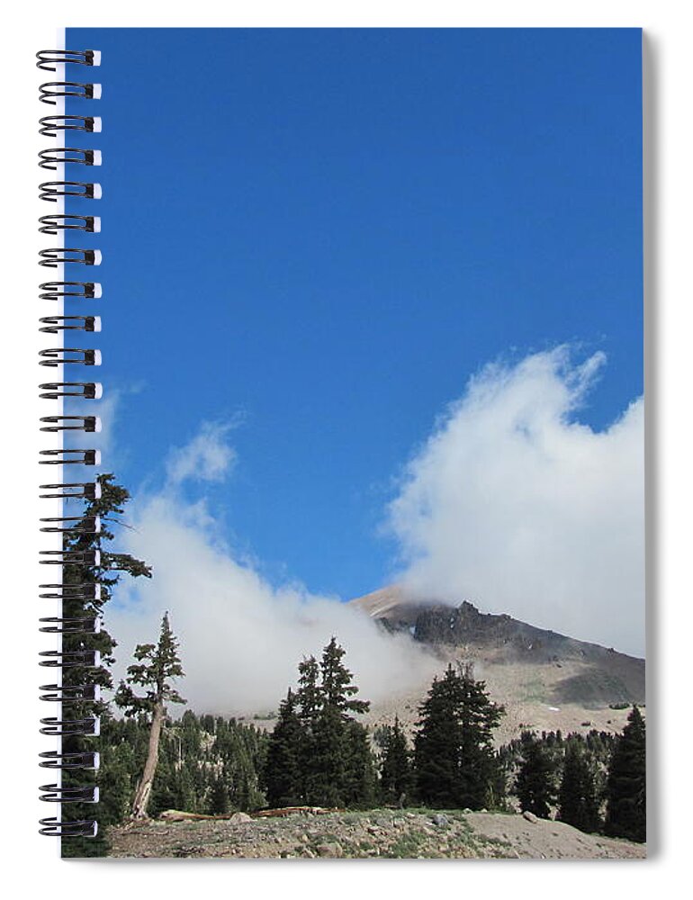 Mountain Spiral Notebook featuring the painting At The Summit by Edward Theilmann