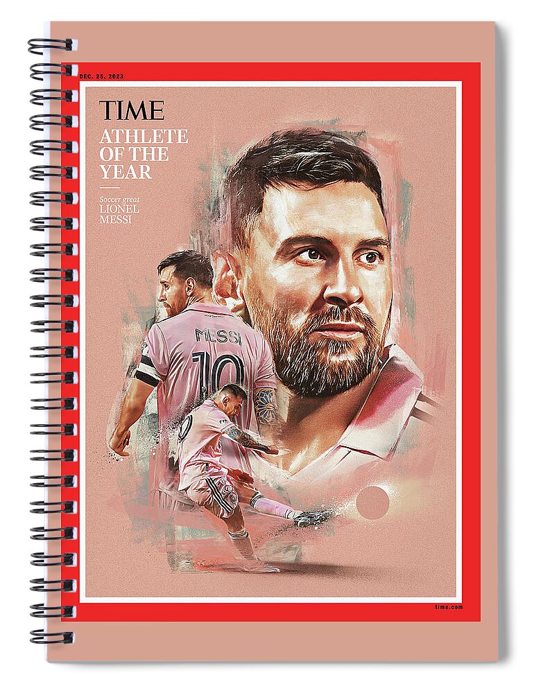 Lionel Messi Spiral Notebook featuring the photograph Athlete of the Year-Lionel Messi by Neil Jamieson for Time
