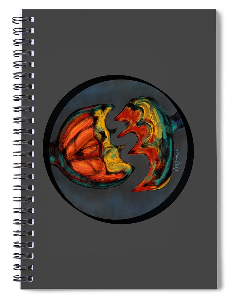 Attraction Spiral Notebook featuring the digital art Attraction by Ljev Rjadcenko