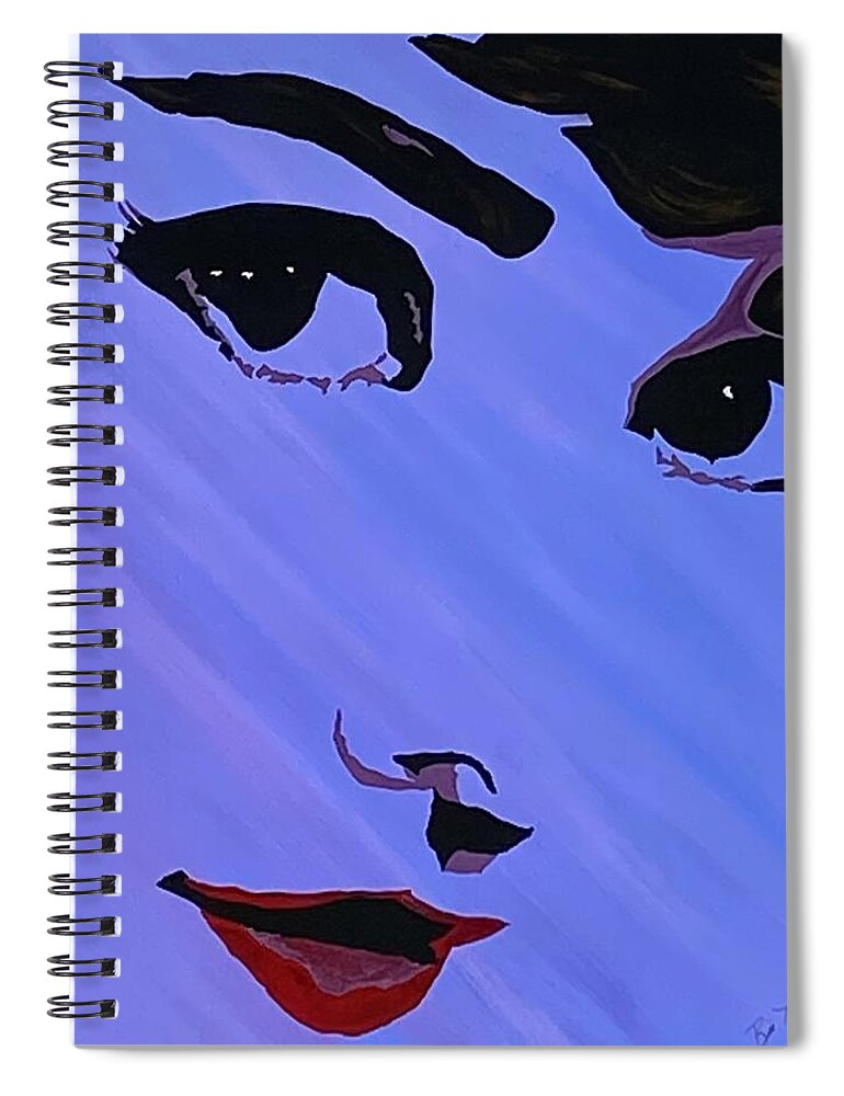  Spiral Notebook featuring the painting Audrey Hepburn by Bill Manson