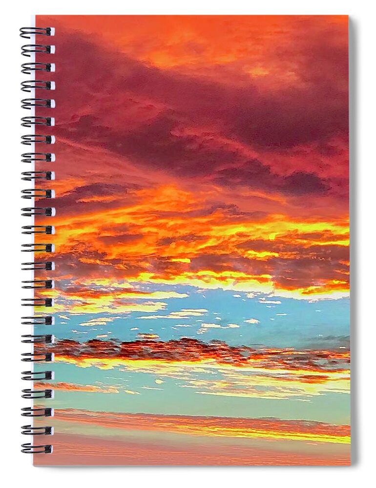 Sunsets Spiral Notebook featuring the photograph August 2020 Sunset by Donna Carrillo