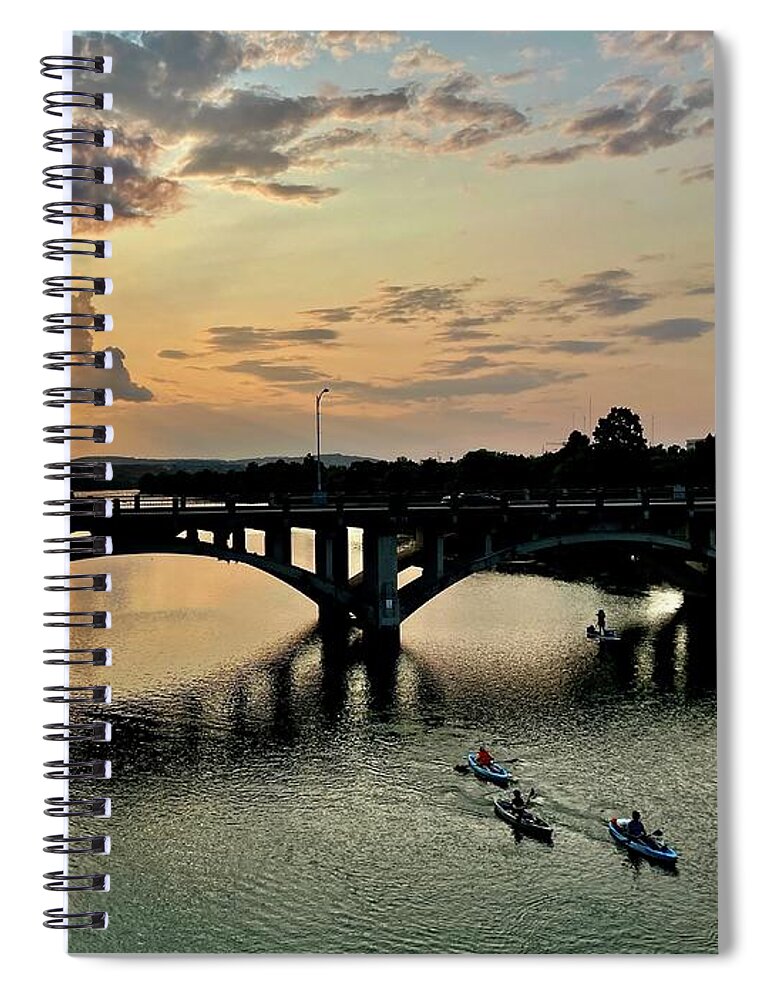Austin Spiral Notebook featuring the photograph Austin Sunset by Tanya White