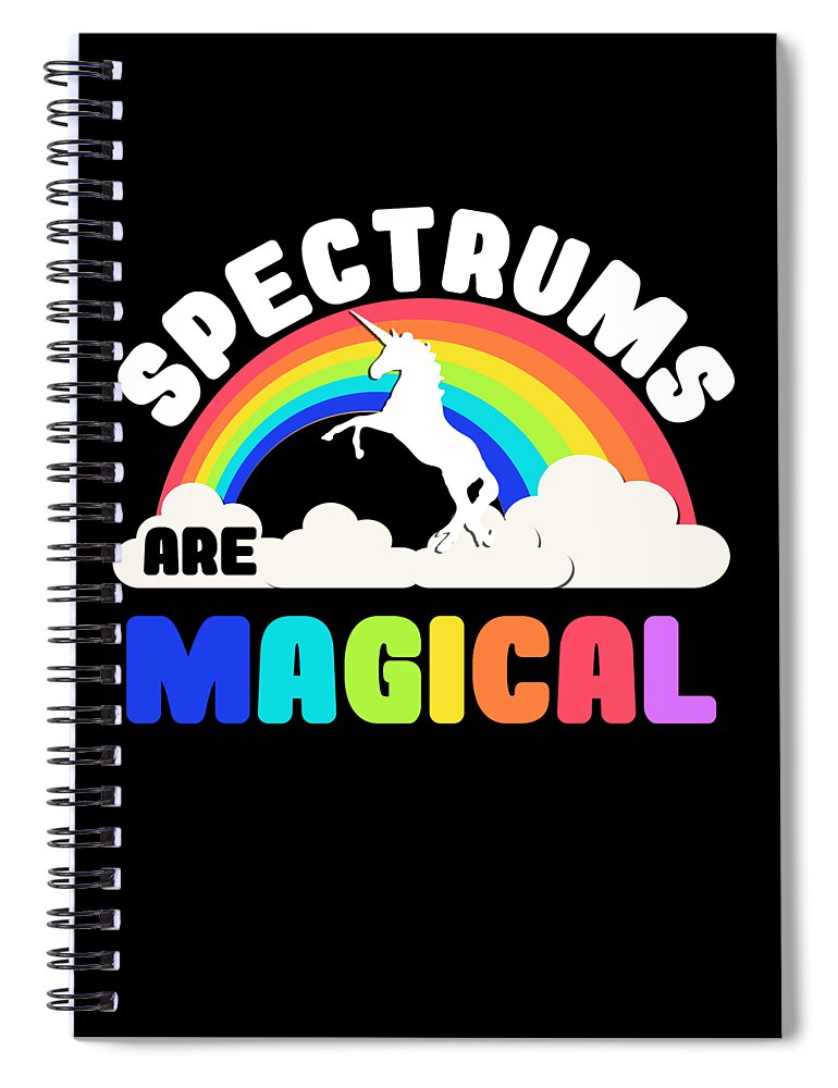 Unicorn Spiral Notebook featuring the digital art Autism Awareness Spectrums Are Magical by Flippin Sweet Gear