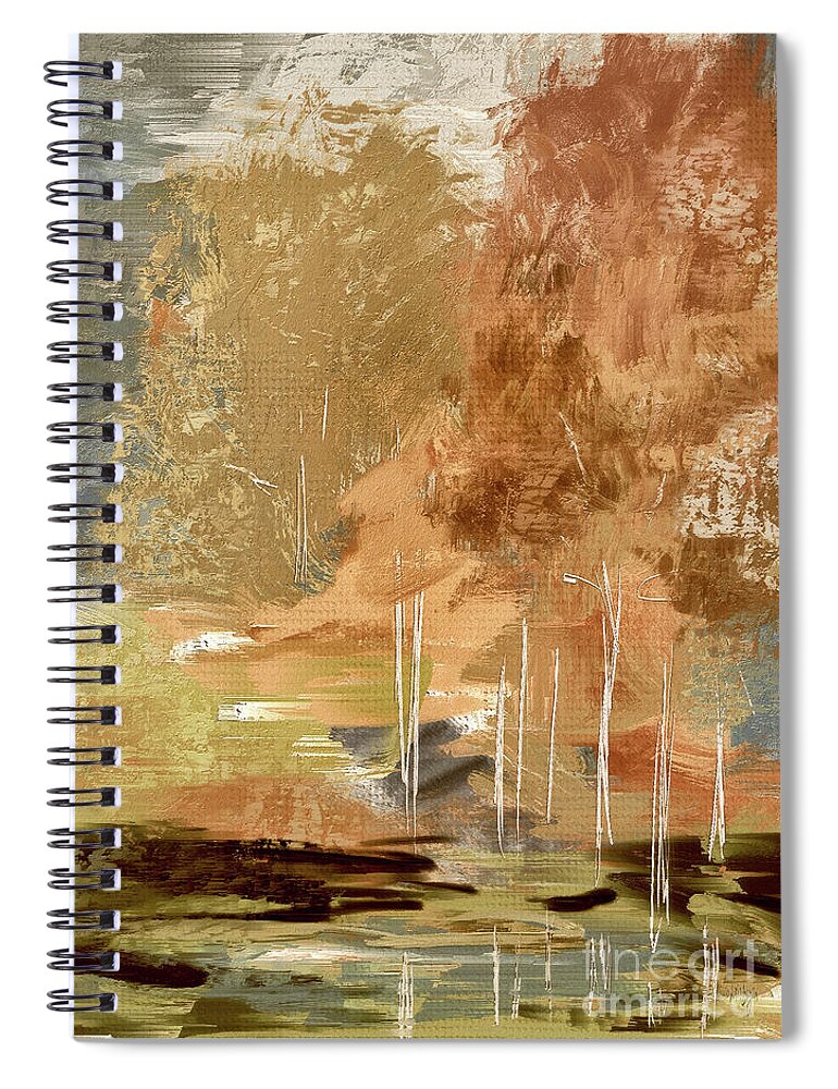 Autumn Spiral Notebook featuring the digital art Autumn Abstract by Lois Bryan