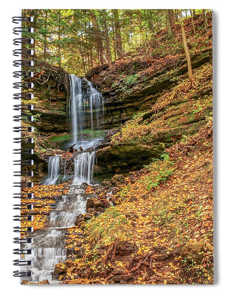 America Spiral Notebook featuring the photograph Autumn at Horseshoe Falls by Robert Carter