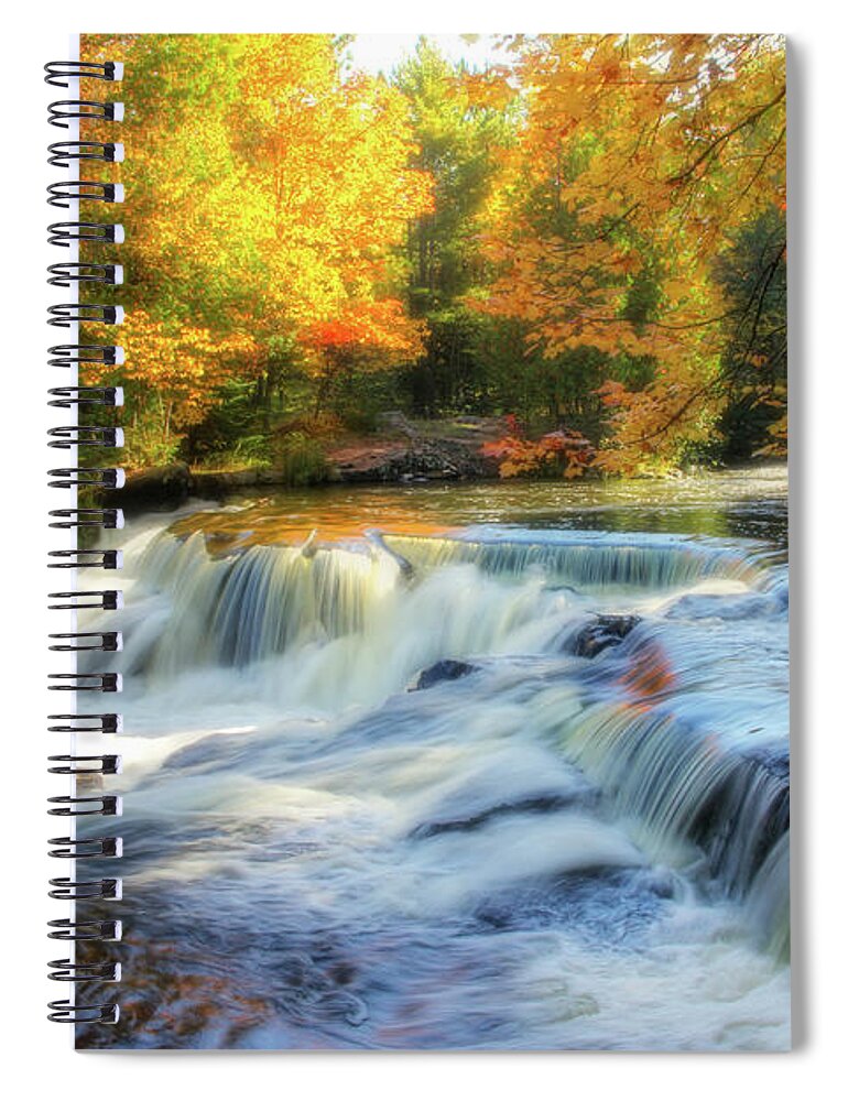 Rapids Spiral Notebook featuring the photograph Autumn at the Rapids by Robert Carter
