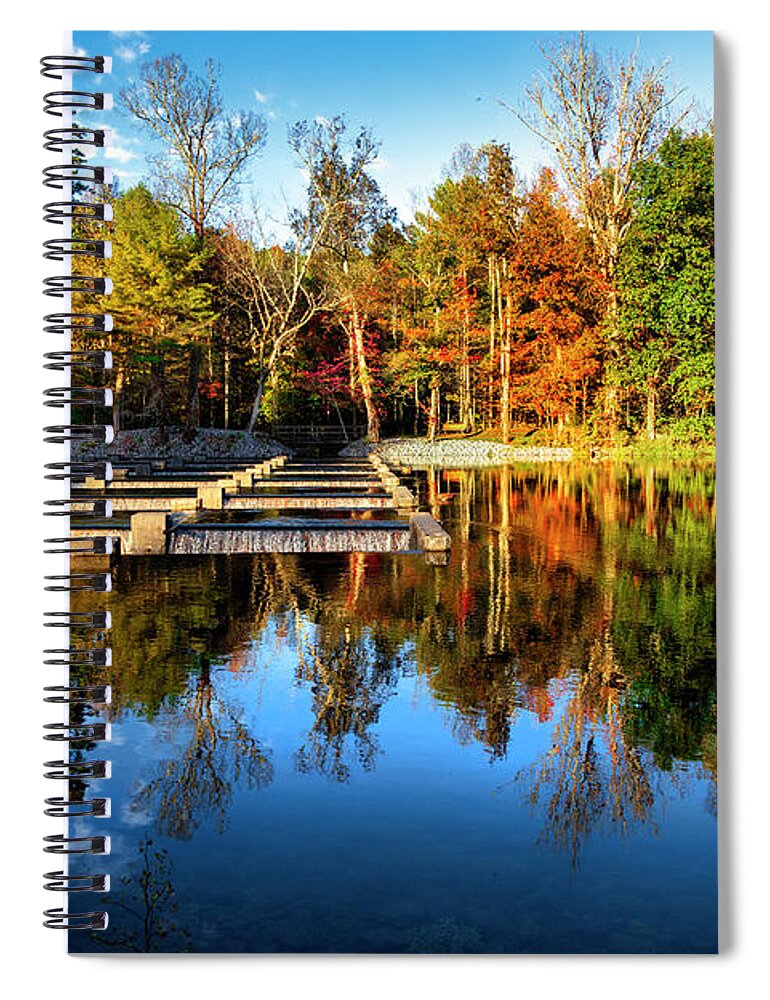 South Holston Spiral Notebook featuring the photograph Autumn at the Weir Dam by Shelia Hunt