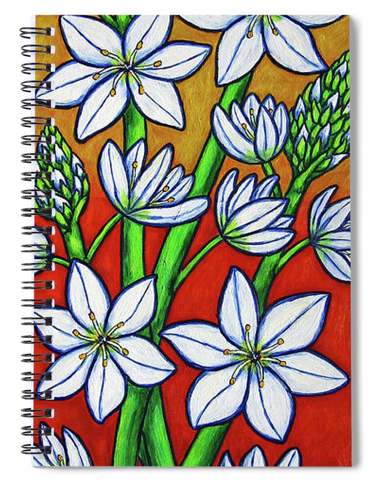 Chincherinchee Spiral Notebook featuring the painting Autumn Bloom 2 by Lisa Lorenz