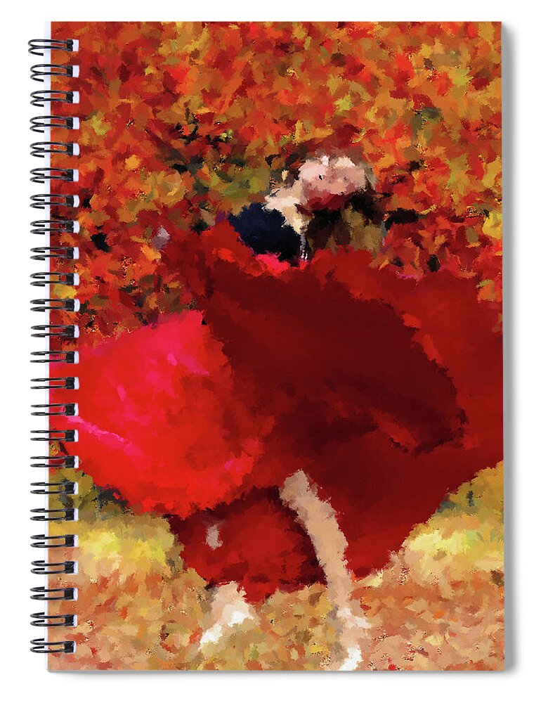 Dance Spiral Notebook featuring the painting Autumn Dance by Alex Mir