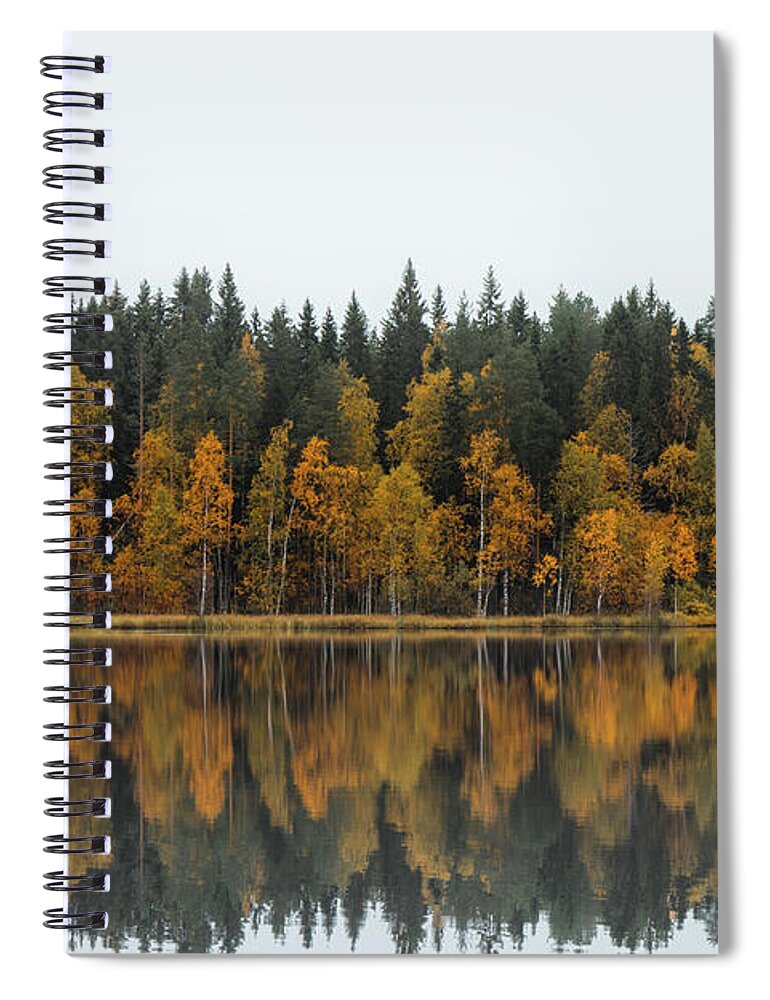Dramatic Spiral Notebook featuring the photograph Autumn fairy tale in Kainuu, Finland by Vaclav Sonnek