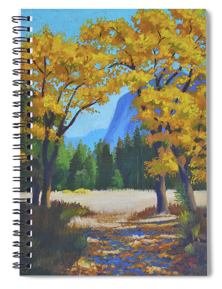 Autumn Spiral Notebook featuring the painting Autumn Gold by Alice Leggett