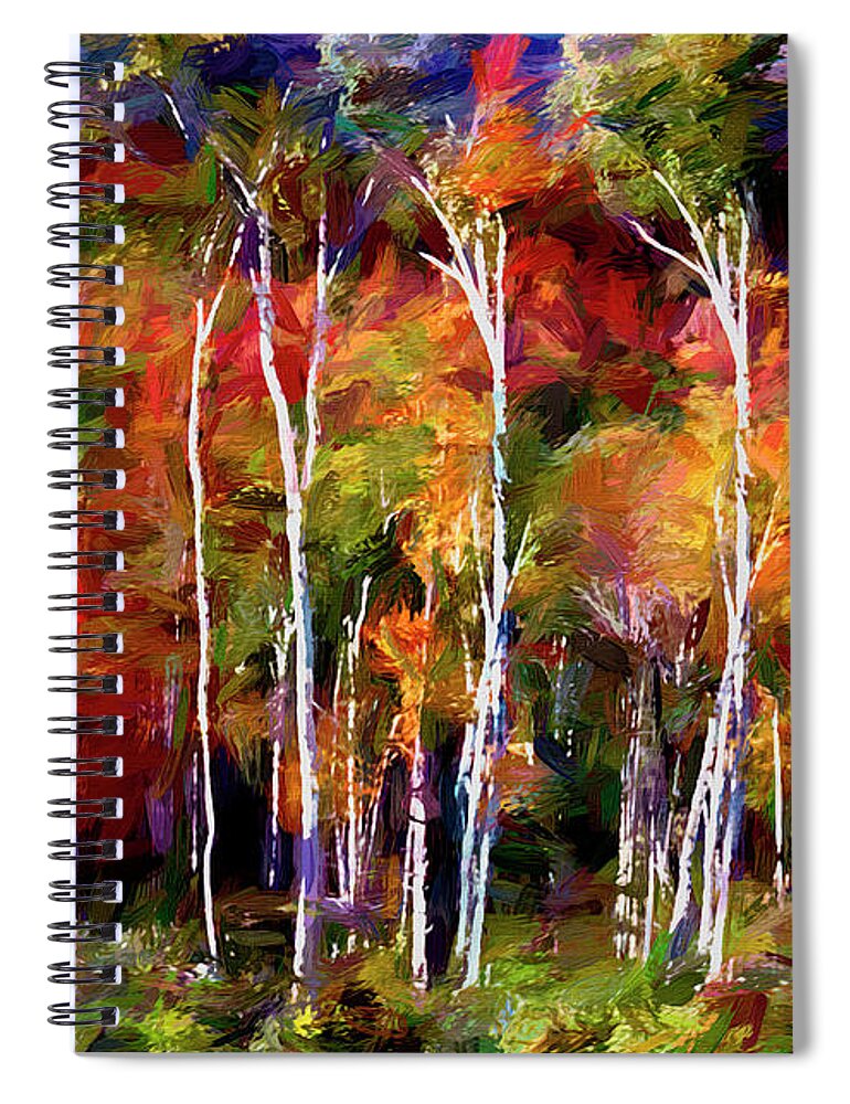 Autumn Spiral Notebook featuring the photograph Autumn in the Birches by Wayne King