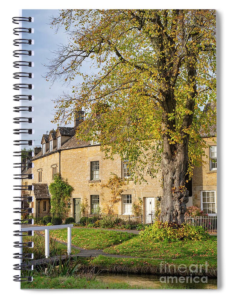 Lower Slaughter Spiral Notebook featuring the photograph Autumn Light Lower Slaughter by Tim Gainey