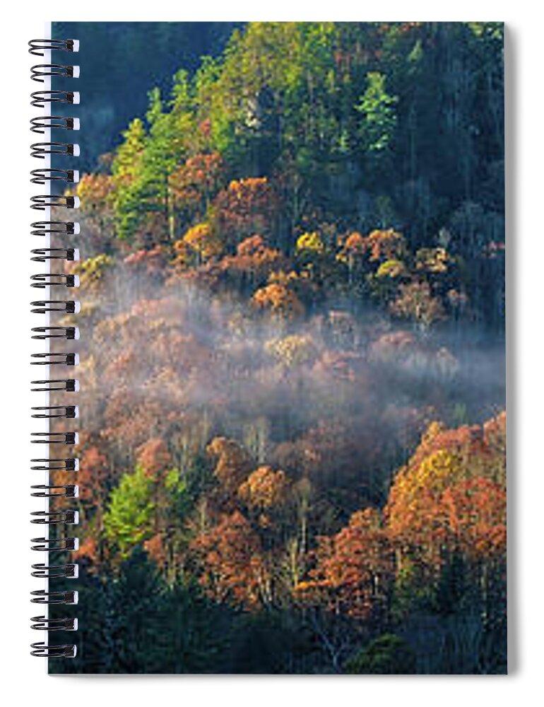 Autumn Spiral Notebook featuring the photograph Autumn Morning Mist by Monroe Payne
