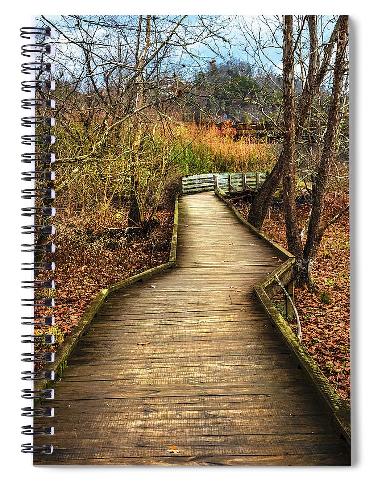 Trail Spiral Notebook featuring the photograph Autumn Morning Mystery by Debra and Dave Vanderlaan
