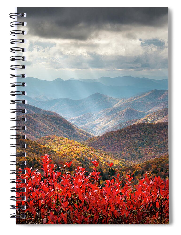 Autumn Spiral Notebook featuring the photograph Autumn Mountains North Carolina Blue Ridge Parkway Asheville NC by Dave Allen