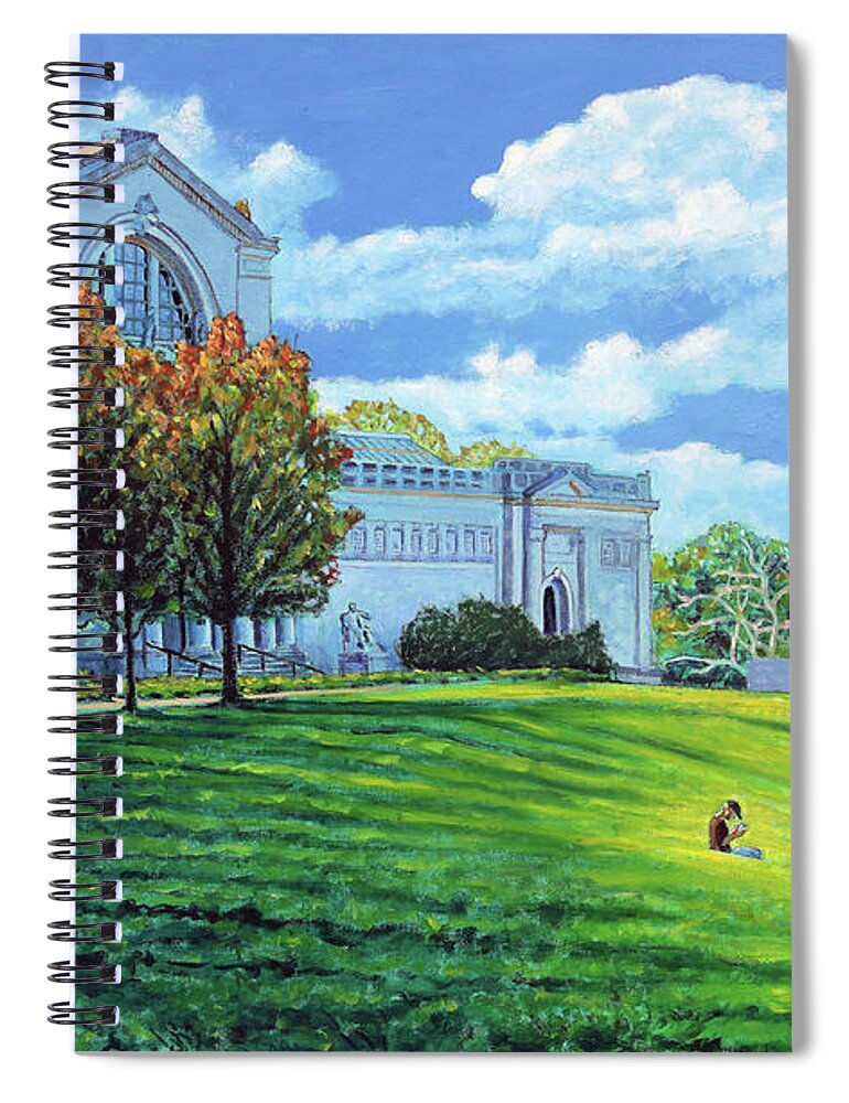 St. Louis Art Museum Spiral Notebook featuring the painting Autumn On Art Hill by John Lautermilch