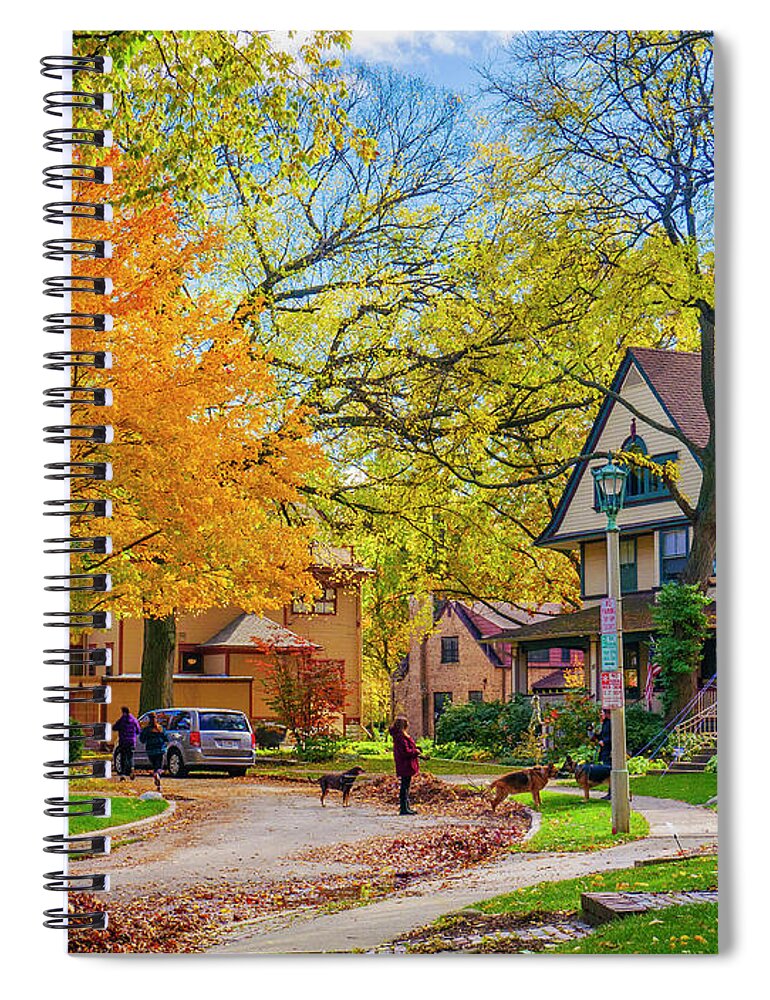 Chicago Spiral Notebook featuring the photograph Autumn on Elizabeth Court by Todd Bannor