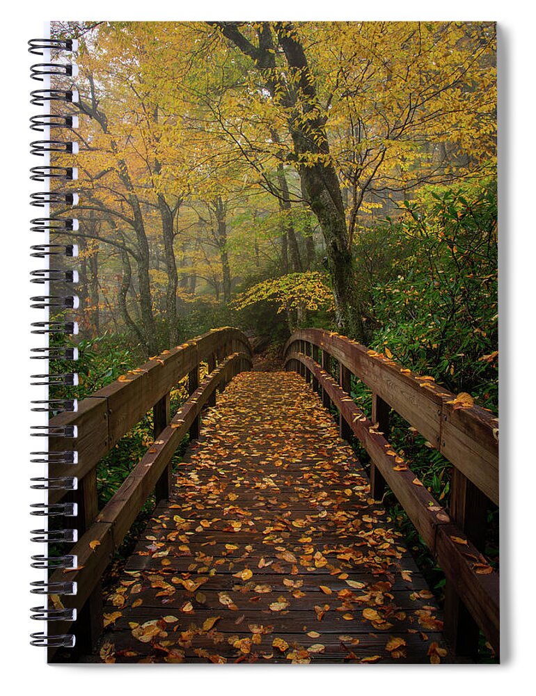 Blue Ridge Parkway Spiral Notebook featuring the photograph Autumn on the Trail by Robert J Wagner