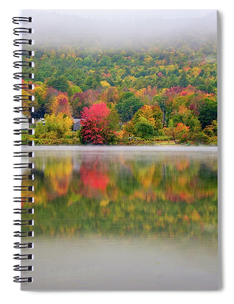 New Hampshire Spiral Notebook featuring the photograph Autumn Reflections, Eaton, NH. by Jeff Sinon