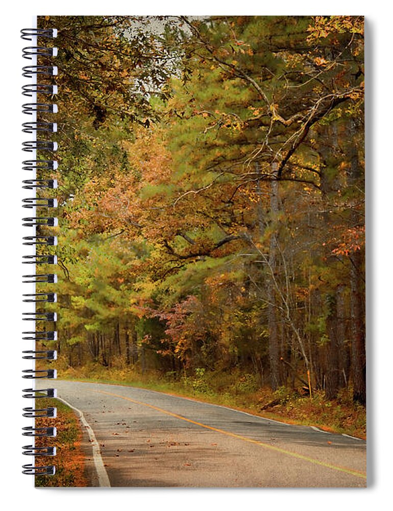 Arkansas Spiral Notebook featuring the photograph Autumn Road by Lana Trussell