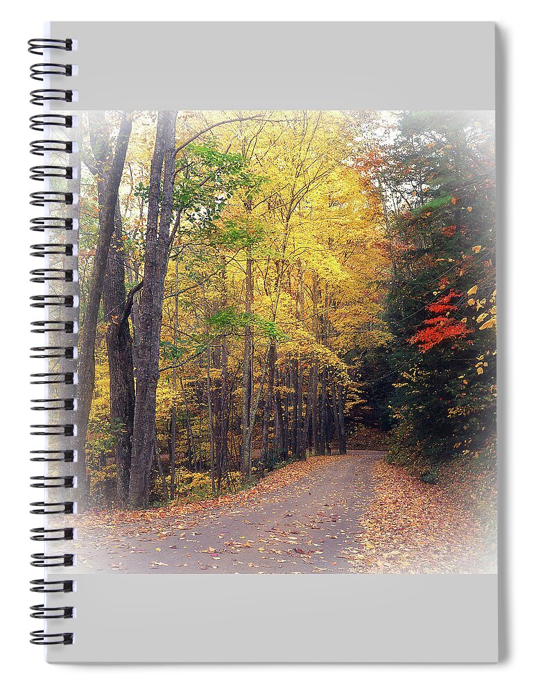 Road Spiral Notebook featuring the photograph Autumn Road to Cataloochee by James C Richardson