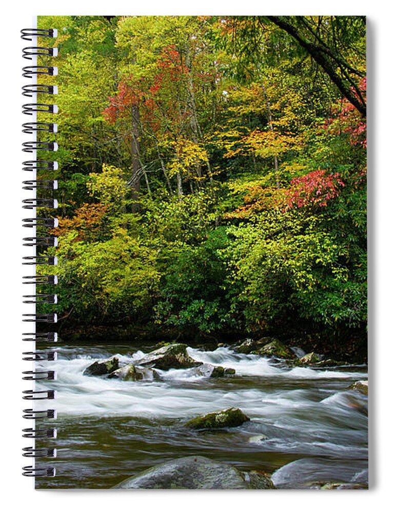 Autumn Spiral Notebook featuring the photograph Autumn Stream 2 by Larry Bohlin