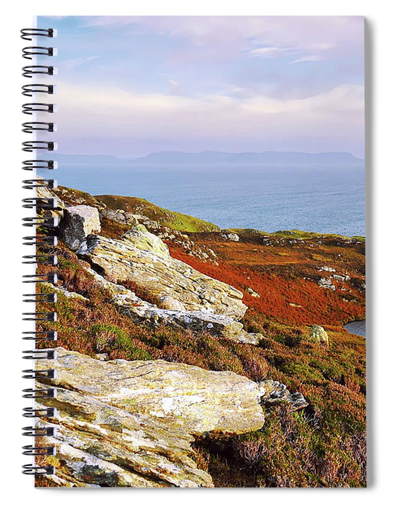 Slieve League Spiral Notebook featuring the photograph Autumn Sunset from Slieve League 3 by Lexa Harpell