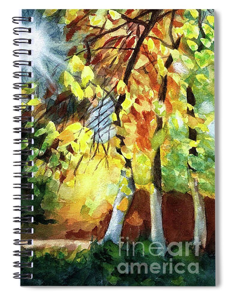 Autumn Spiral Notebook featuring the painting Autumn Trees by Vicki B Littell