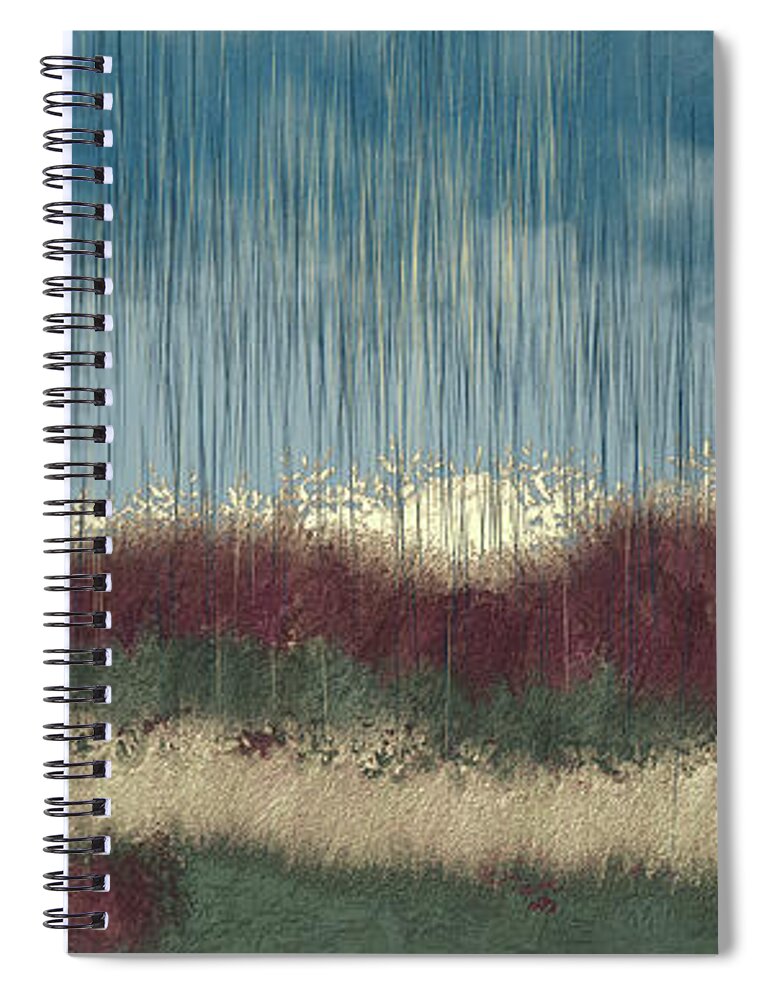 Abstract Spiral Notebook featuring the digital art Autumnal rain by Bentley Davis
