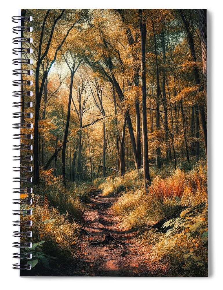 Trees Spiral Notebook featuring the photograph Autumn's Atelier by Bill and Linda Tiepelman