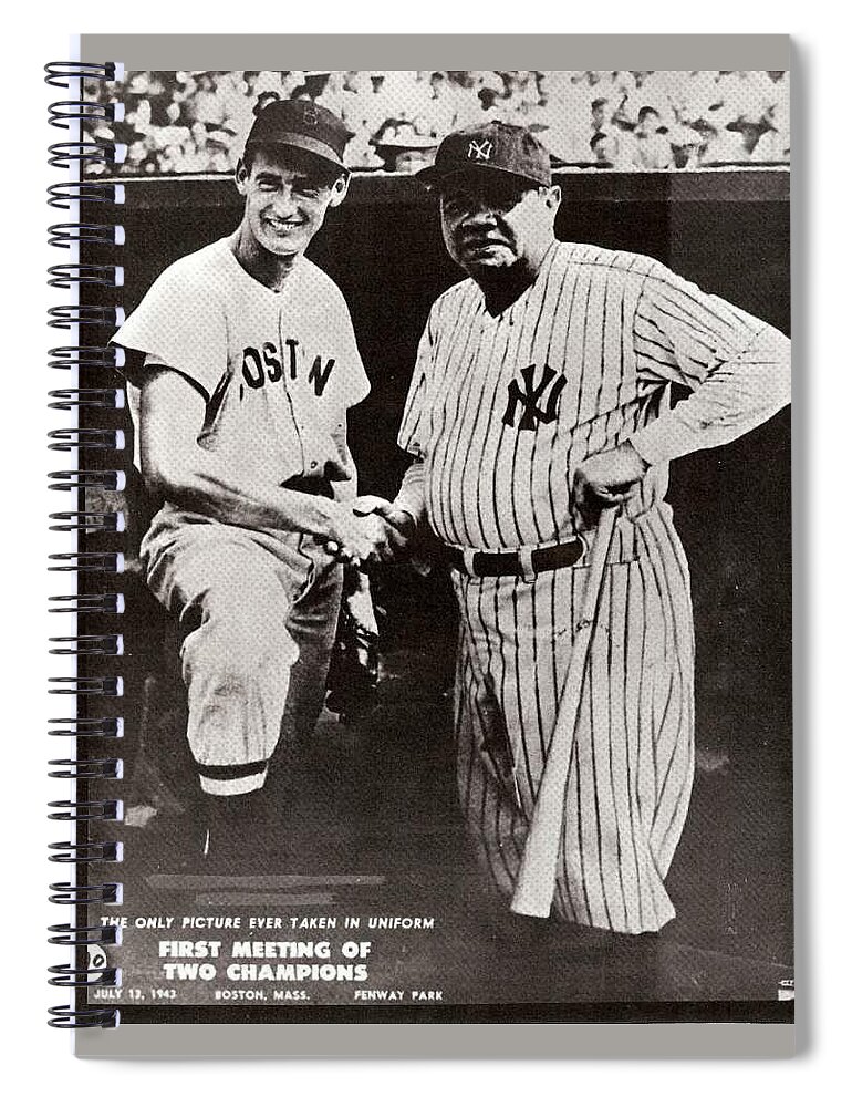 Babe Ruth and Ted Williams Spiral Notebook by Old Image Factory - Pixels
