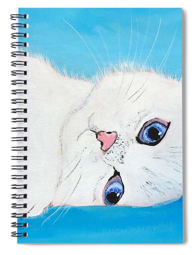 Pets Spiral Notebook featuring the painting Baby Blue Eyes by Kathie Camara