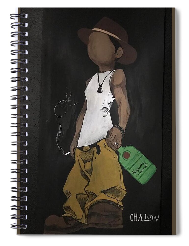  Spiral Notebook featuring the painting Back N The Day Dude by Charles Young