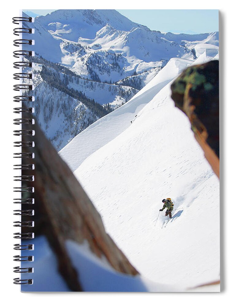 Utah Spiral Notebook featuring the photograph Backcountry Skier - Superior - Little Cottonwood Canyon, Utah - IMG_7892 by Brett Pelletier