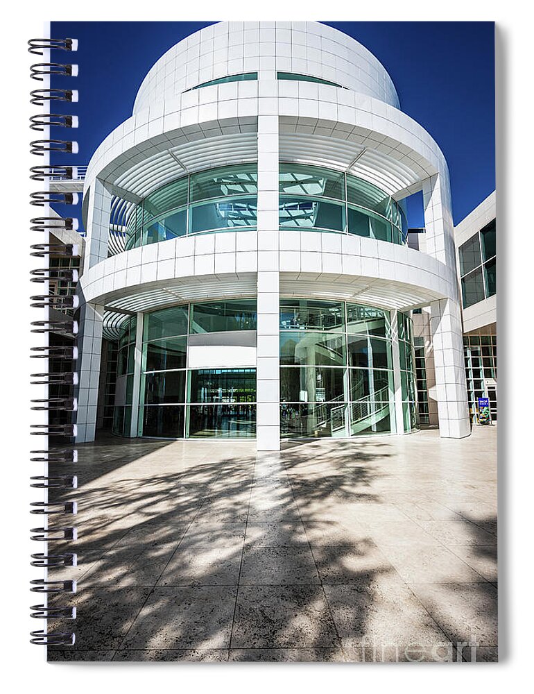 Backside Spiral Notebook featuring the photograph Backside of the Getty's Museum Entrance by David Levin