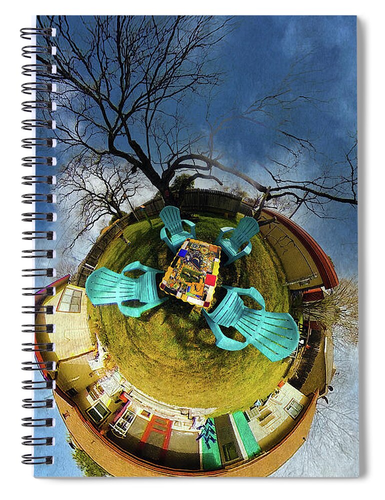 360° Spiral Notebook featuring the digital art Backyard Flight by Joe Houde