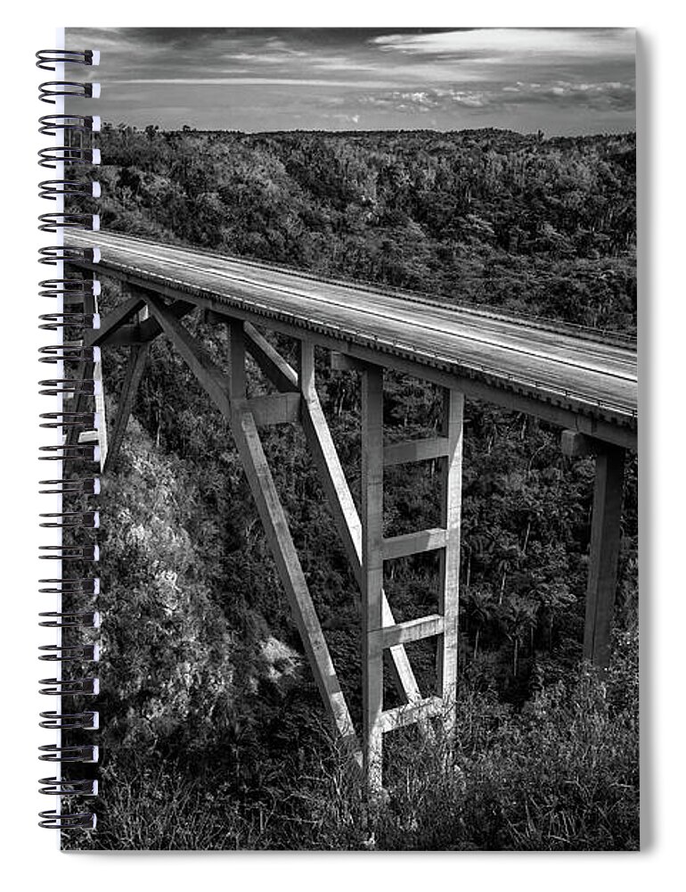 Bridge Spiral Notebook featuring the photograph Bacunayagua Bridge by Elin Skov Vaeth