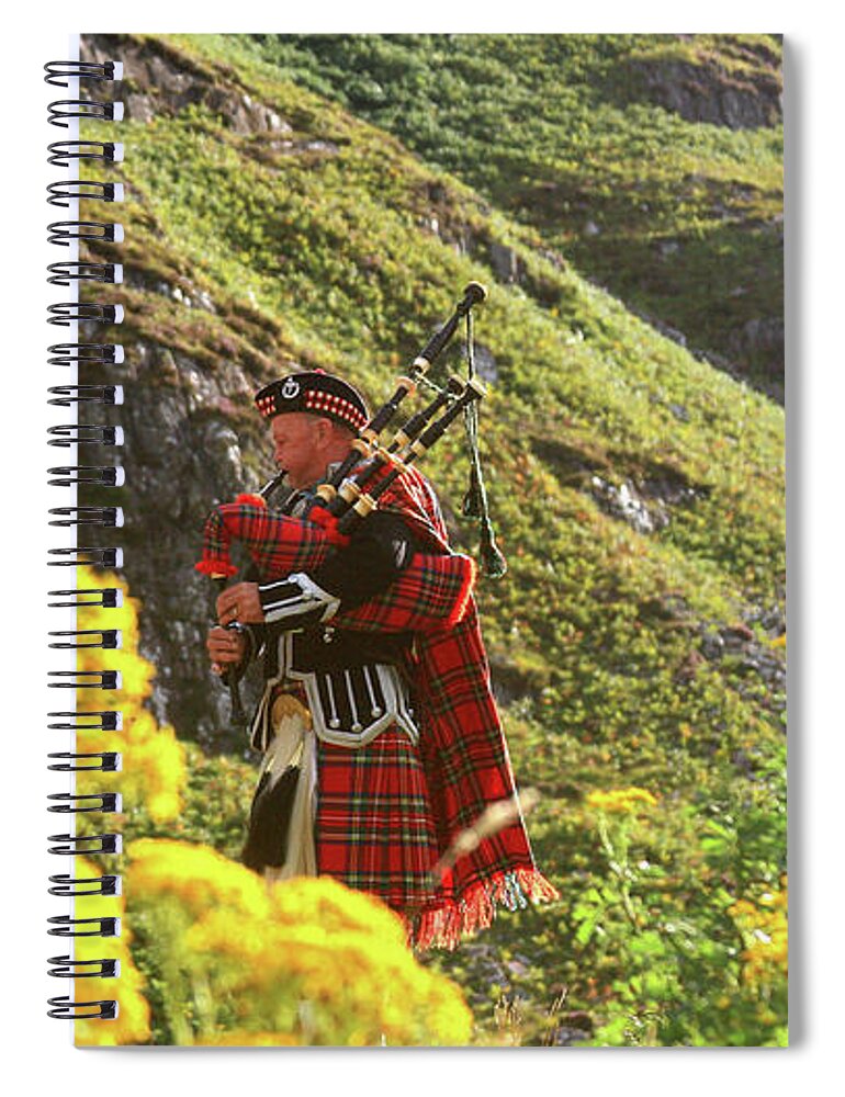 Bagpipes Spiral Notebook featuring the photograph Bag Pipes on Skye by Gene Taylor