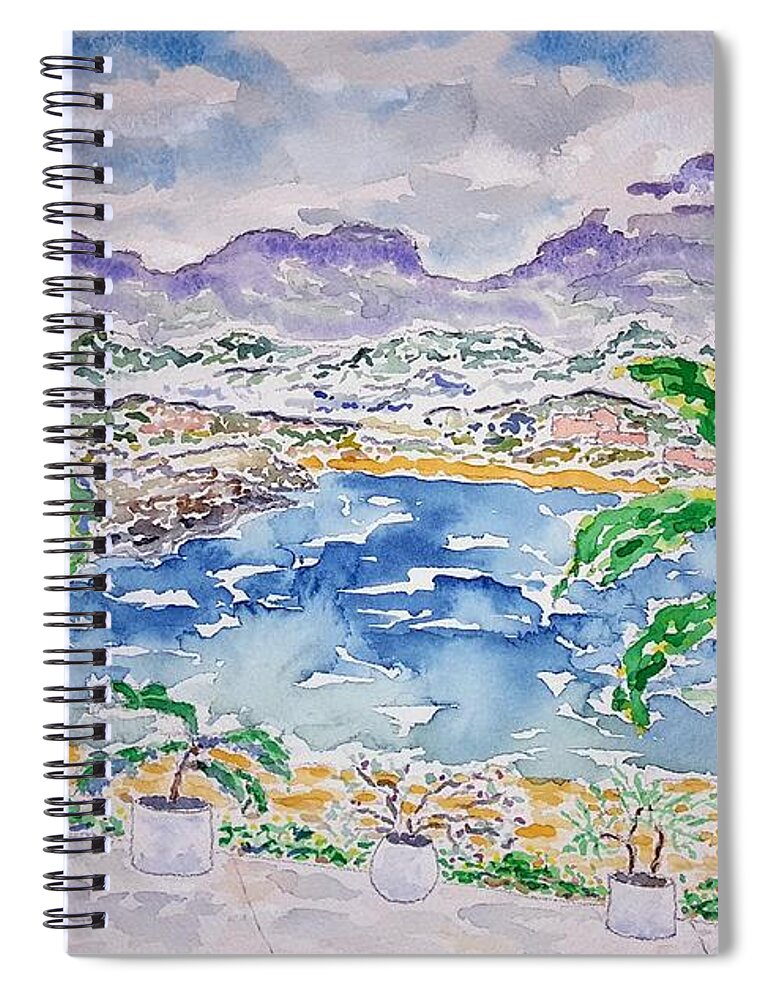 Watercolor Spiral Notebook featuring the painting Bahia de Tangolunda by John Klobucher