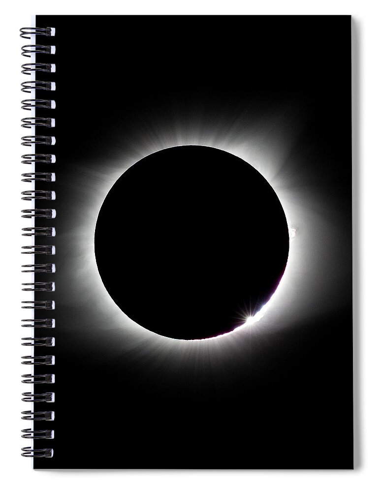 Solar Eclipse Spiral Notebook featuring the photograph Baily's Bead by David Beechum