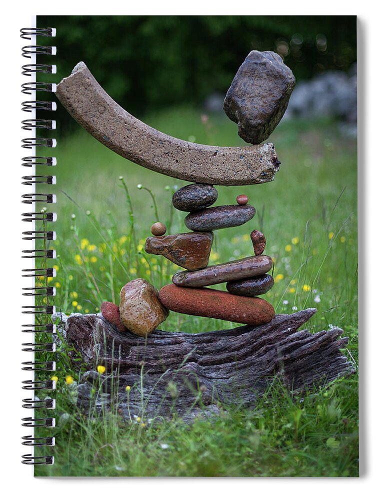  Spiral Notebook featuring the sculpture Balance #420 by Pontus Jansson