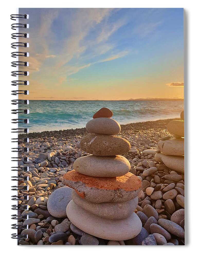 Rocks Spiral Notebook featuring the photograph Balancing Act by Andrea Whitaker